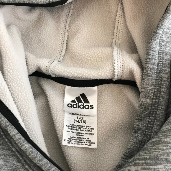 Adidas Pullover Hoodie | Gray | Large (14/16) - Picture 7 of 8
